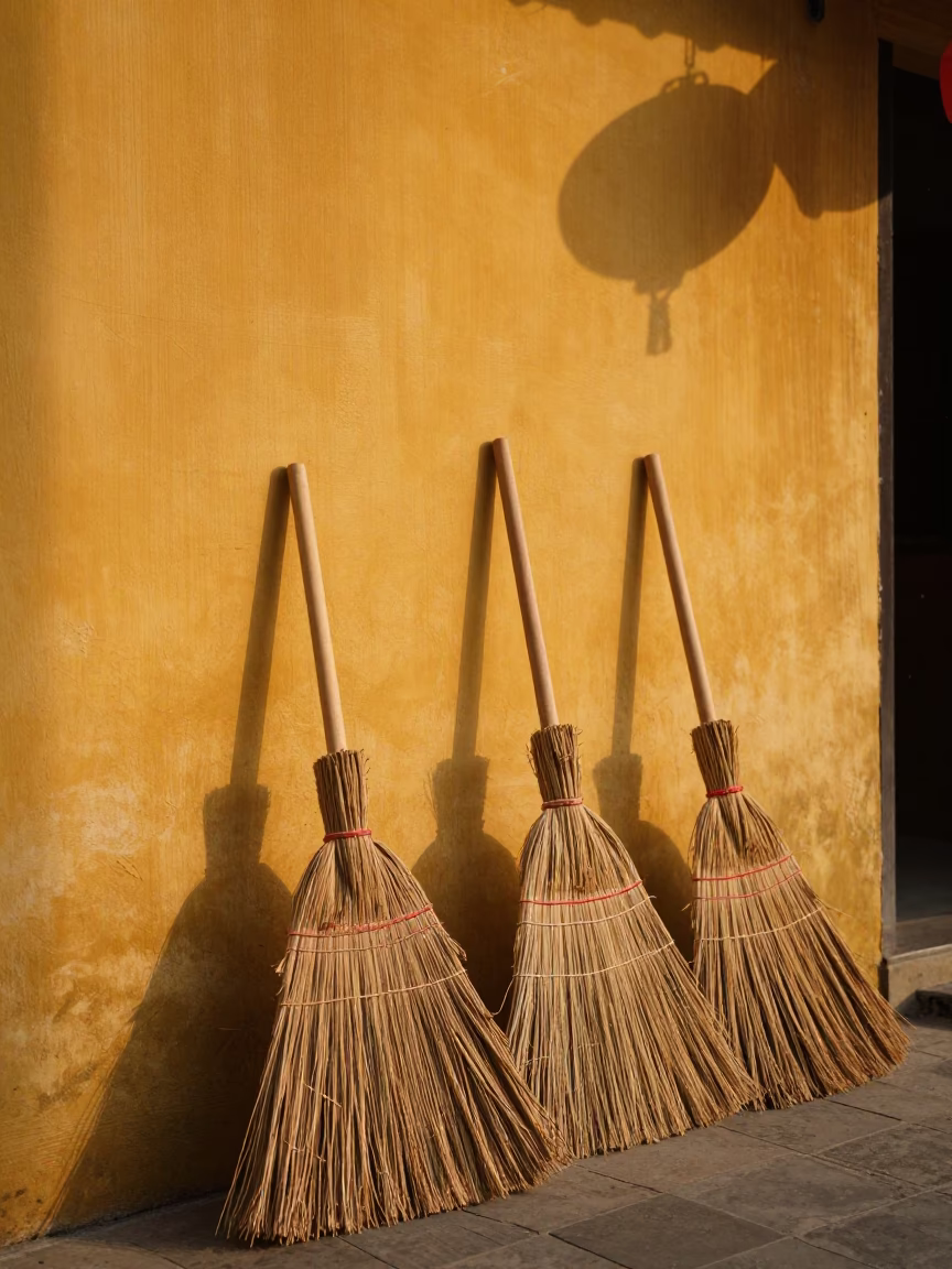 Straw Brooms in Hoi An in in Hoi An, Vietnam