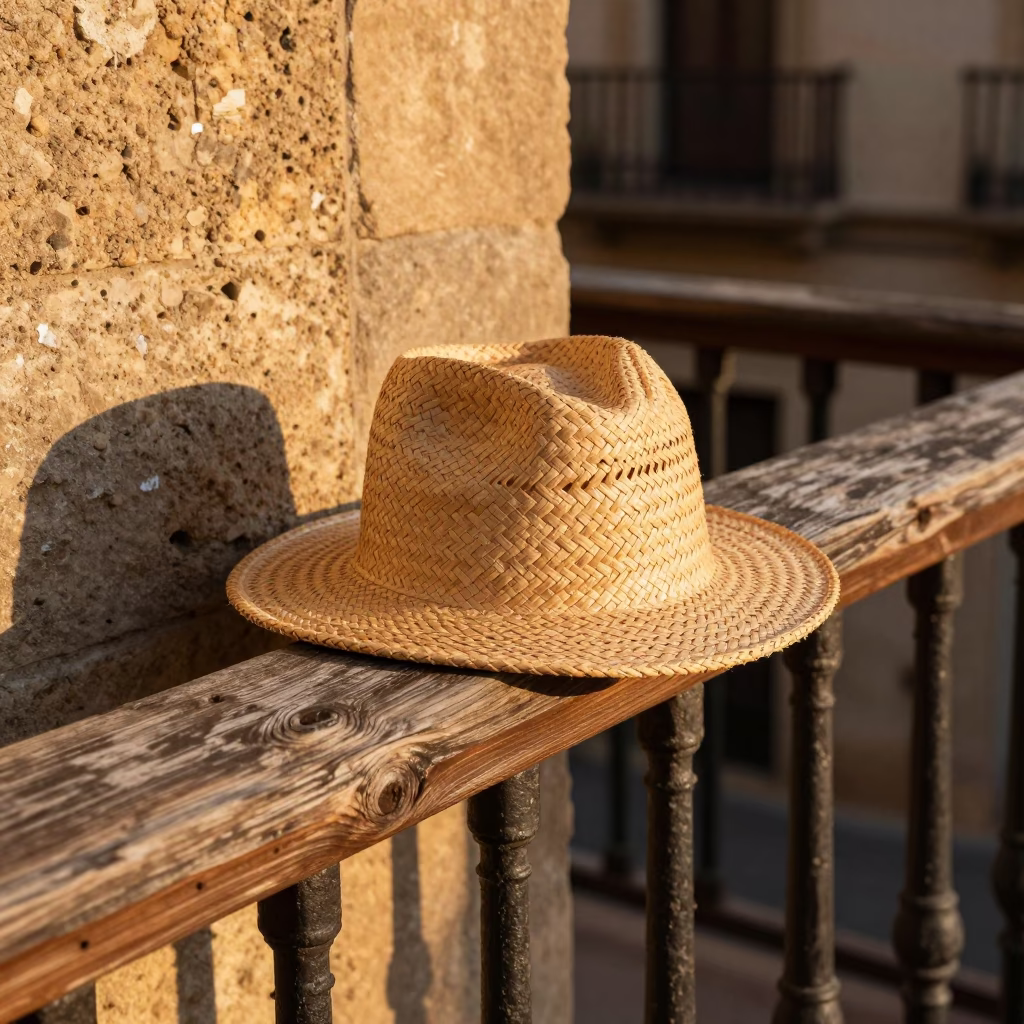Straw Hat in Barcelona in in Barcelona, Spain