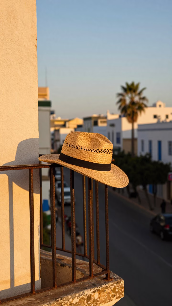 Straw Hat in Tunis in in Tunis, Tunisia