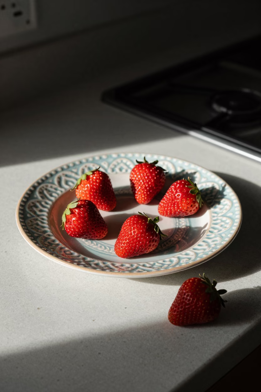 Strawberries in Seattle at The Late Morning Light in in Seattle, Washington, United States