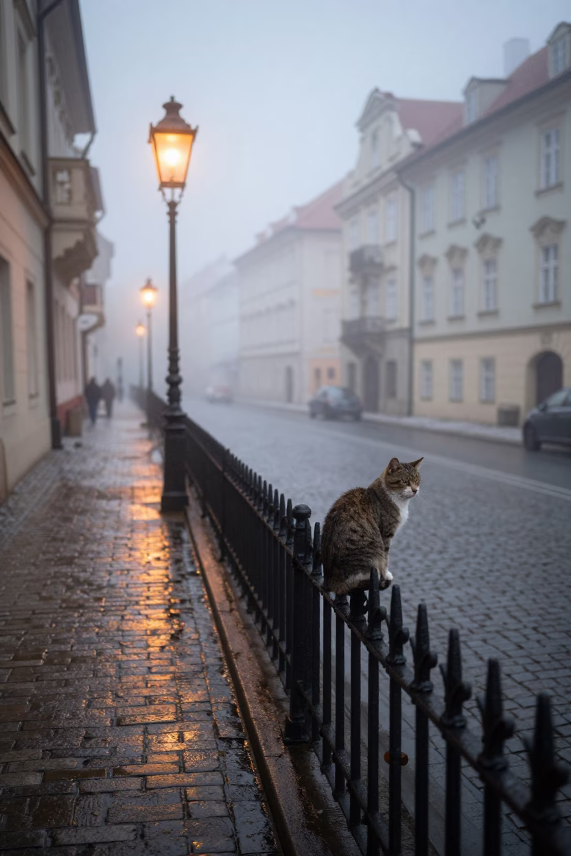 Stray Cat in Prague in in Prague, Czech Republic