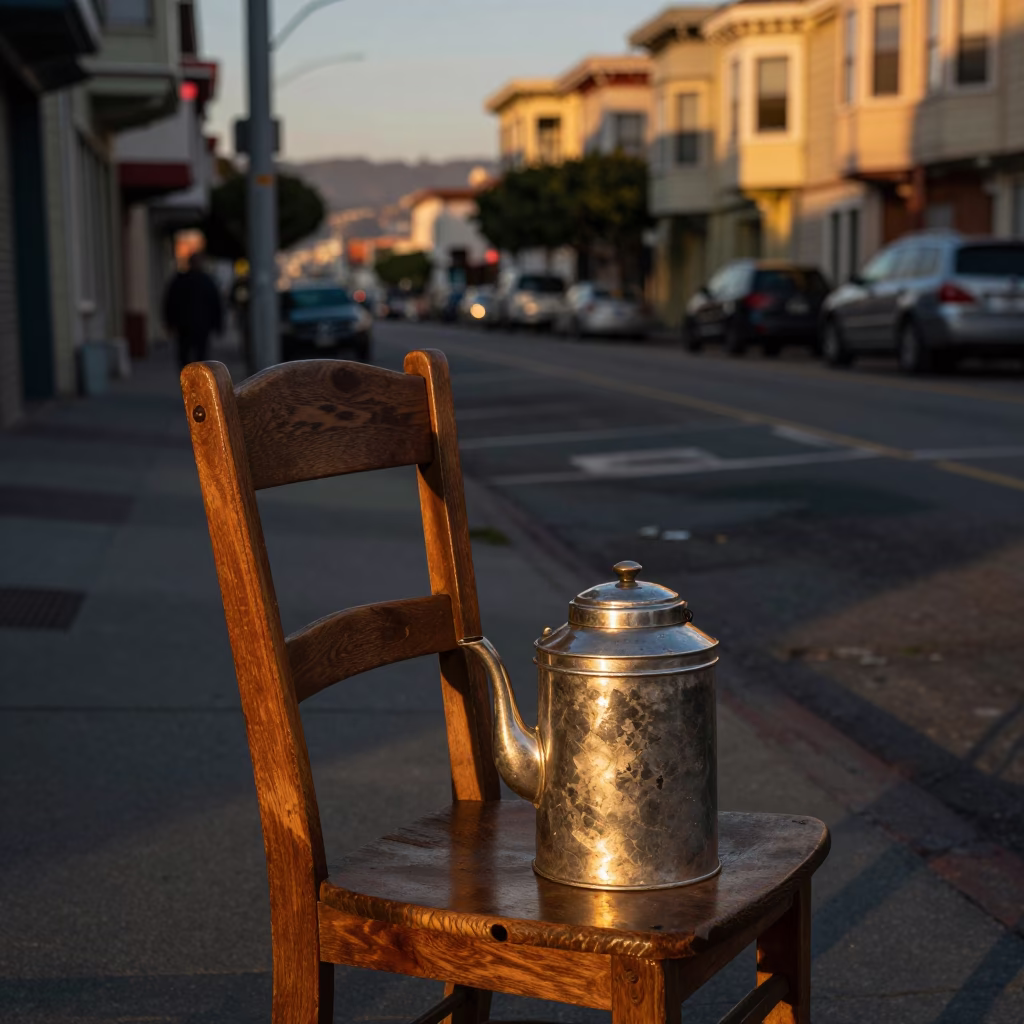 Street at Sunset Light in San Francisco in in San Francisco, California, United States