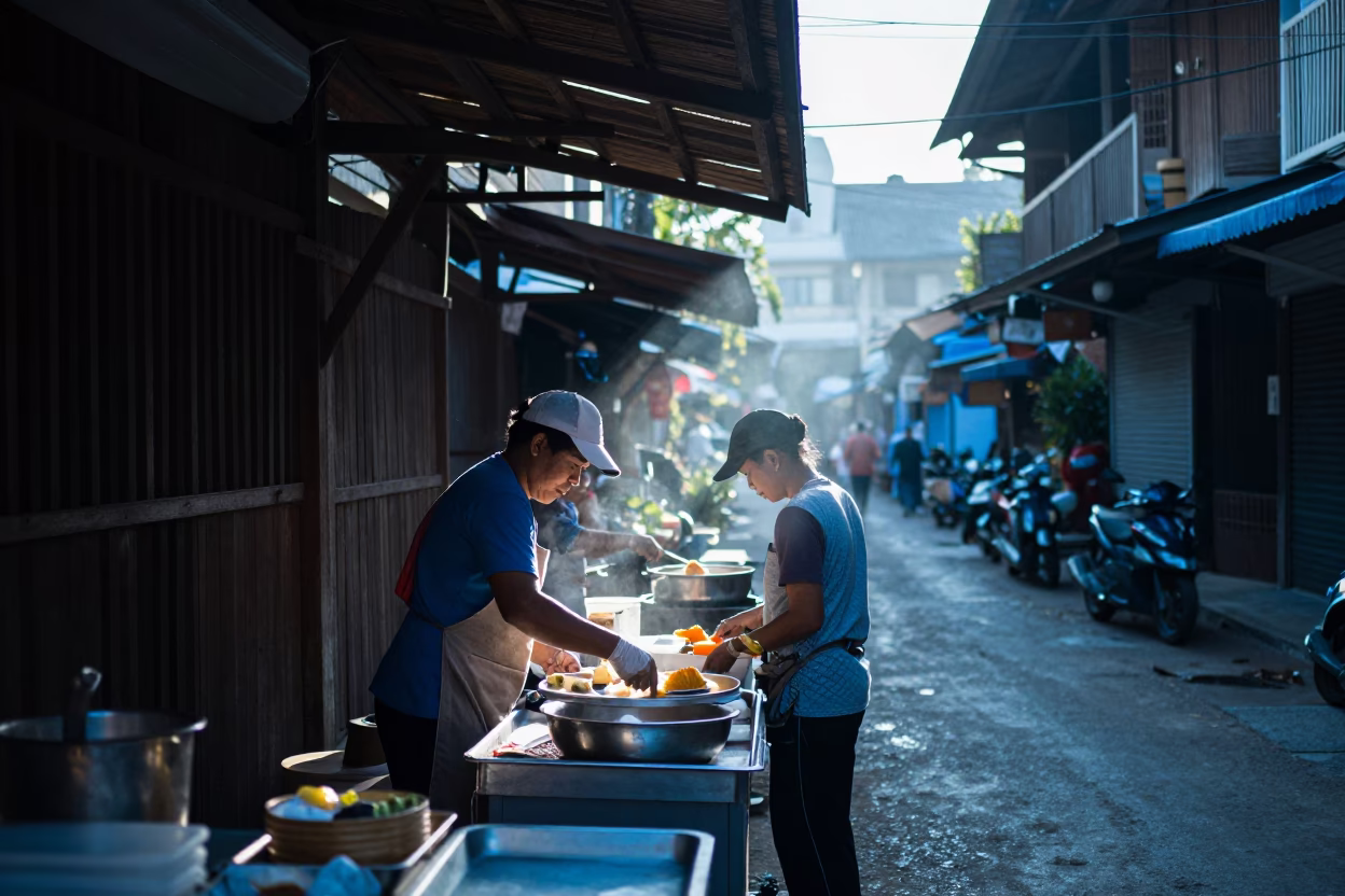 Street Breakfast in Chiang Mai in in Chiang Mai, Thailand