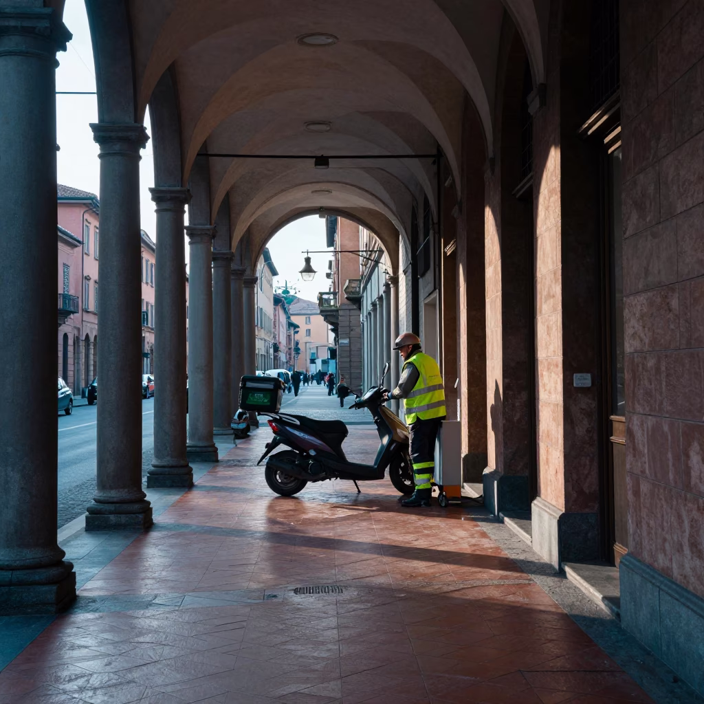 Street Cleaner in Bologna in in Bologna, Italy
