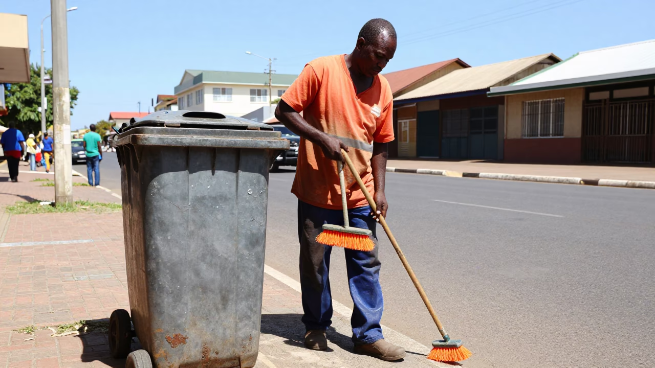 Street Cleaner in Durban in in Durban, South Africa