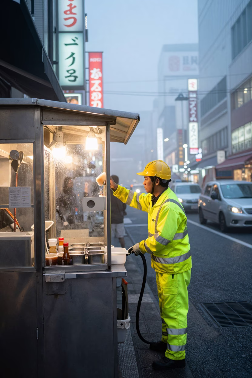 Street Cleaner in Osaka in in Osaka, Japan