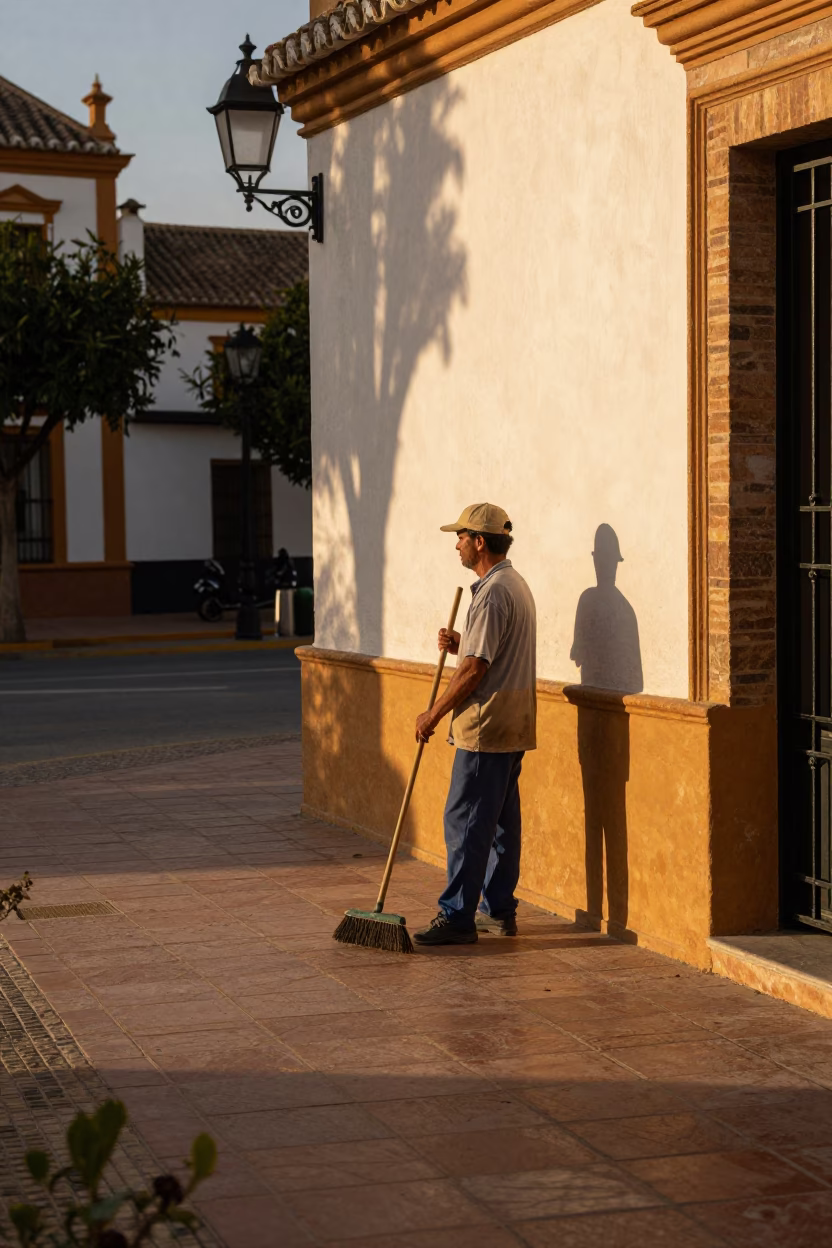 Street Cleaner in Seville in in Seville, Spain