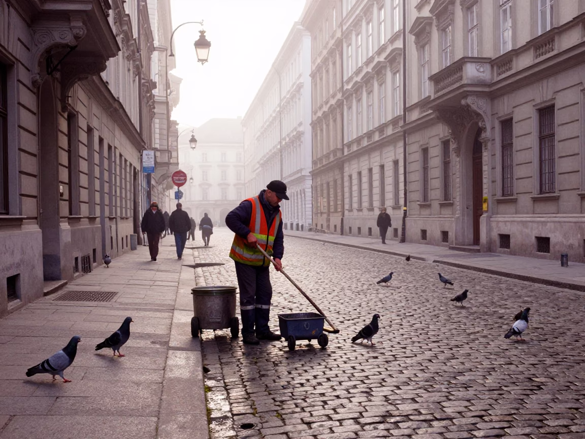 Street Cleaner in Vienna in in Vienna, Austria