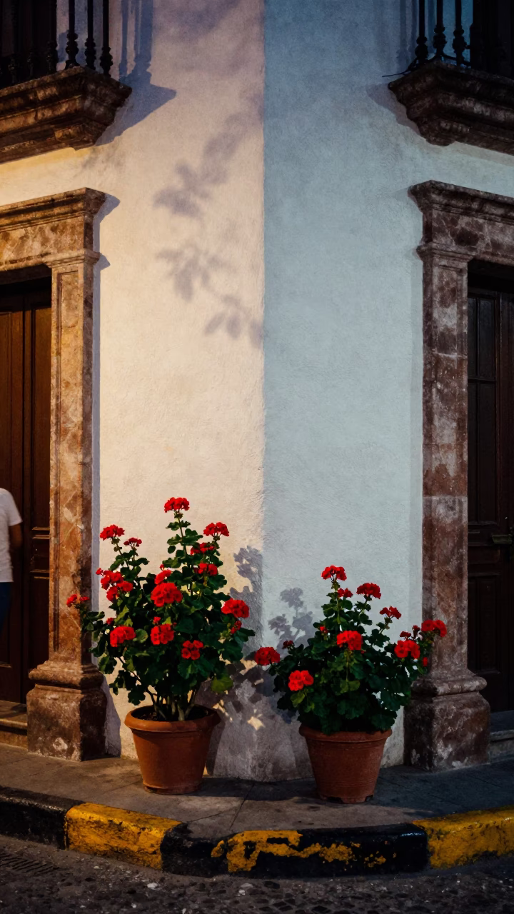 Street Corner after dark in Merida in in Merida, Mexico