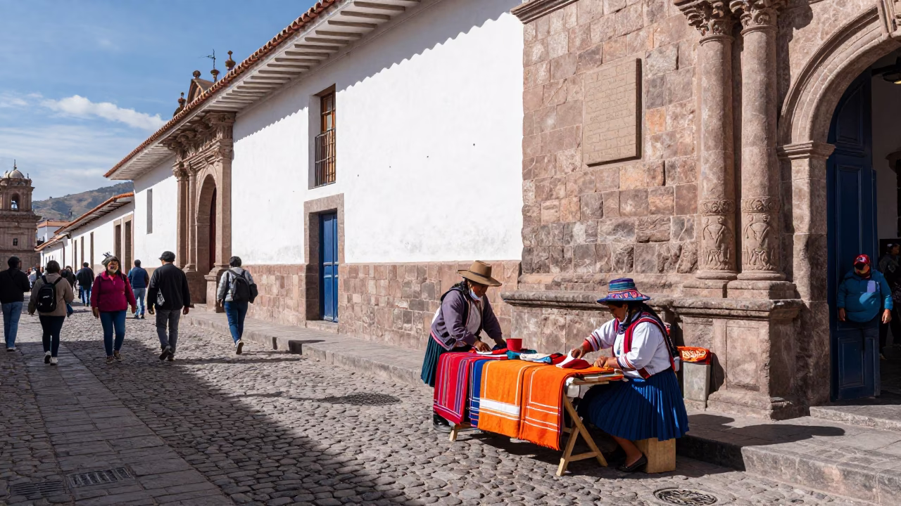 Street Corner at Afternoon Light in Cusco in in Cusco, Peru