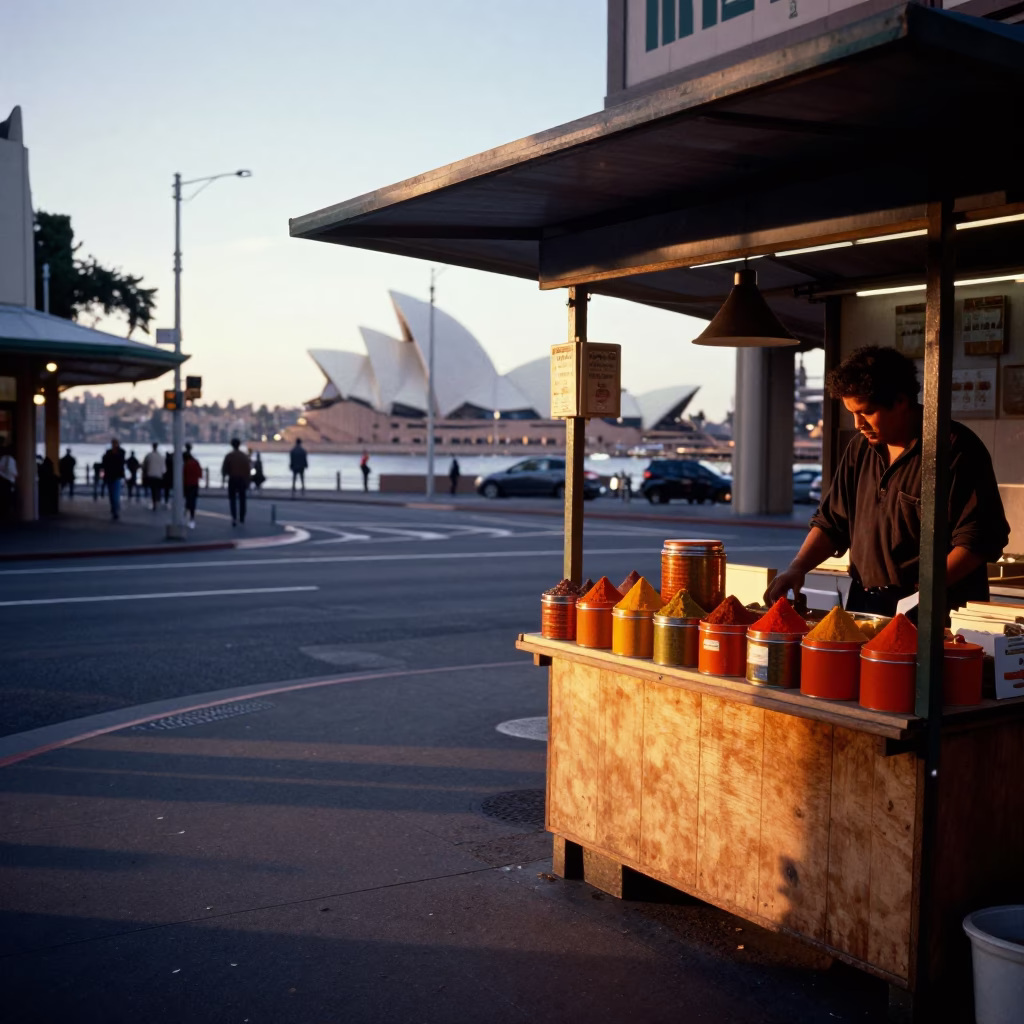 Street Corner at First Light Of Dawn in Sydney in in Sydney, New South Wales, Australia