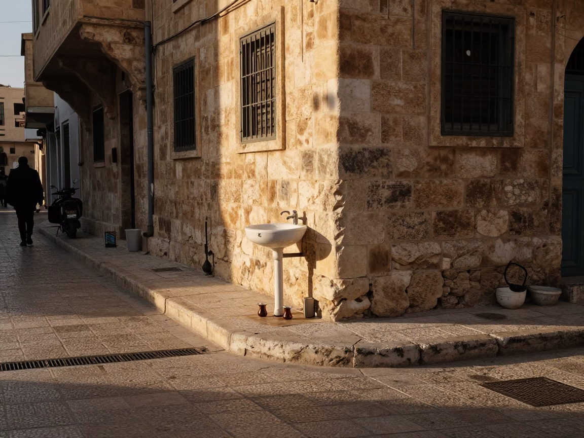 Street Corner at Golden Hour in Amman in in Amman, Jordan