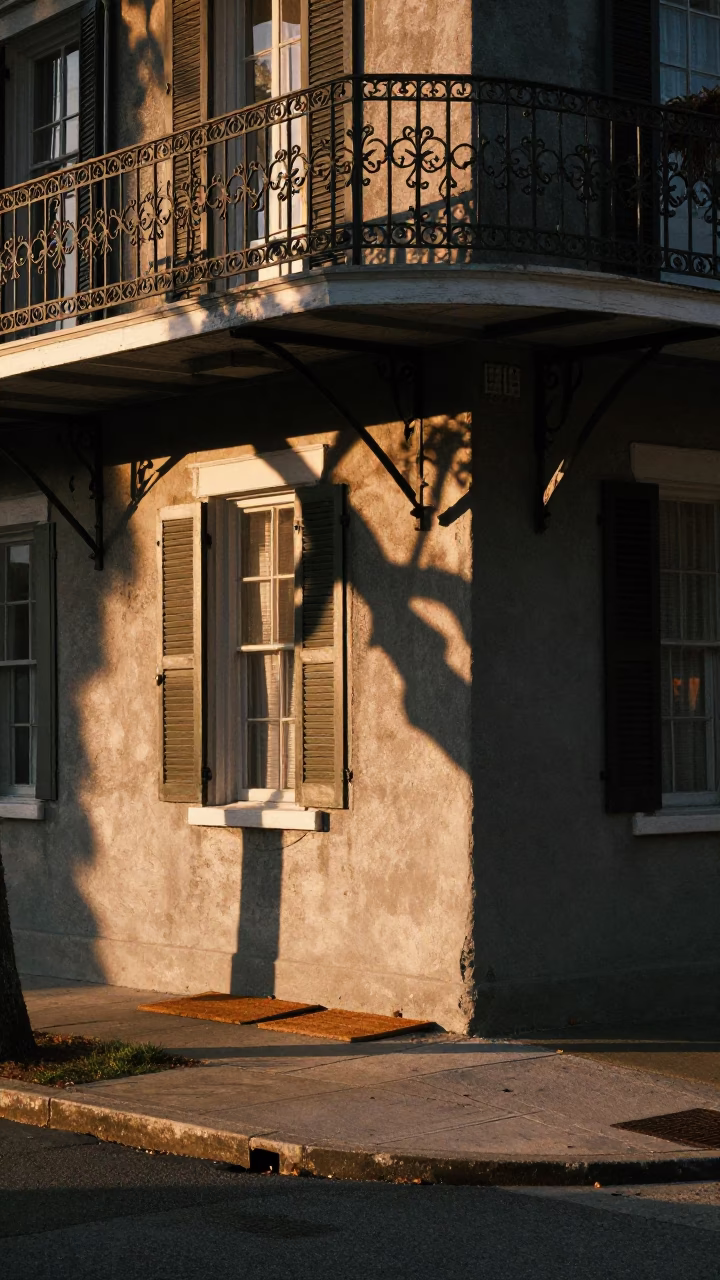 Street Corner at Golden Hour in Charleston in in Charleston, South Carolina, United States