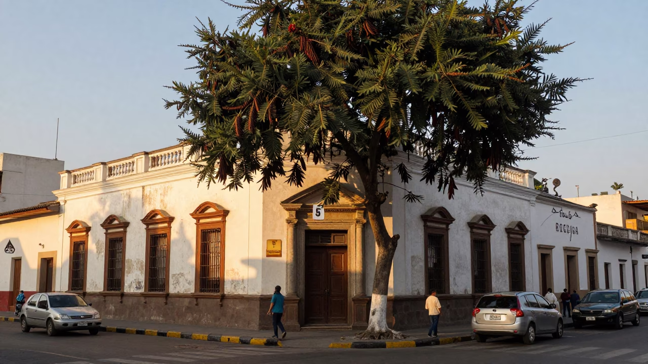 Street Corner at Golden Hour in Lima in in Lima, Peru