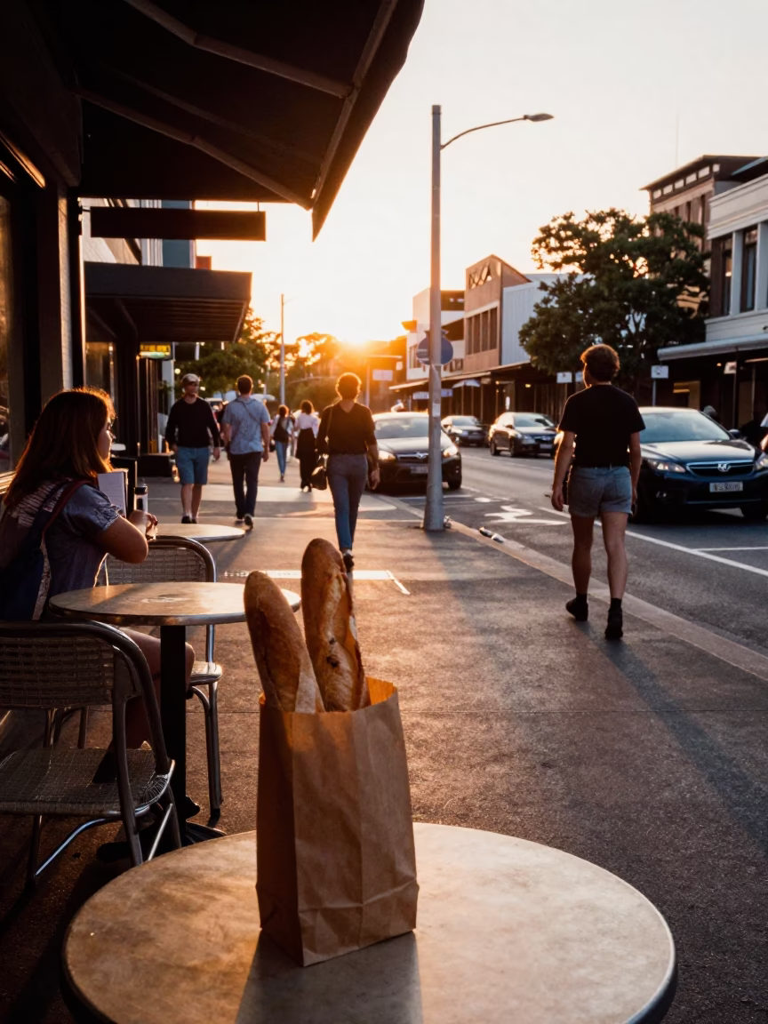 Street Corner at Golden Hour in Sydney in in Sydney, New South Wales, Australia