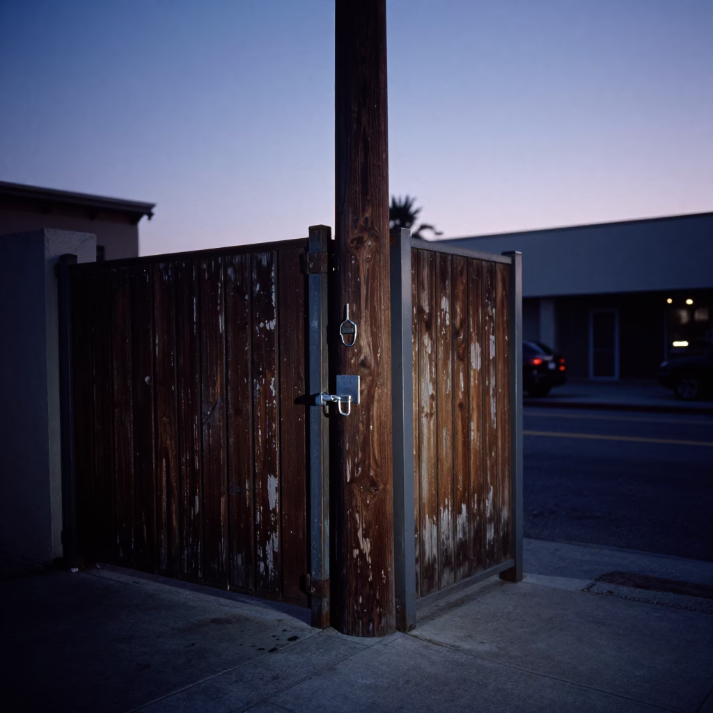 Street Corner at Indigo Twilight After Sunset in Los Angeles in in Los Angeles, California, United States