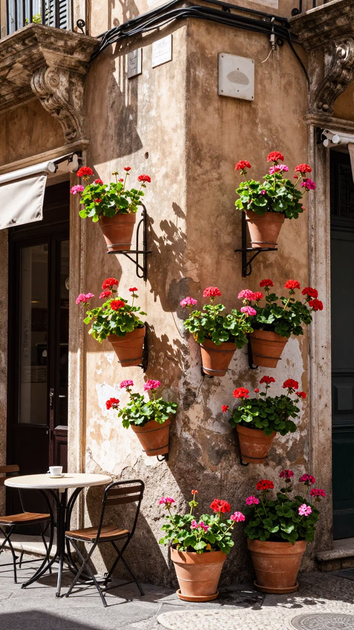 Street Corner at Late Morning Light in Palermo in in Palermo, Italy