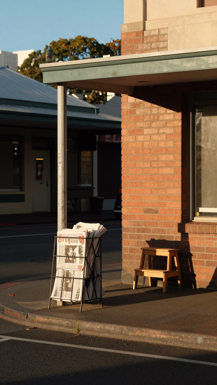 Street Corner in Adelaide at Clear Late-afternoon Light in in Adelaide, South Australia, Australia
