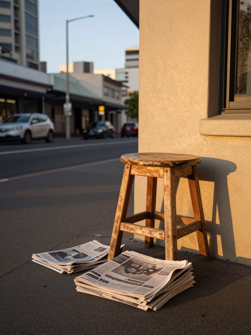 Street Corner in Adelaide at Honeyed Evening Light in in Adelaide, South Australia, Australia