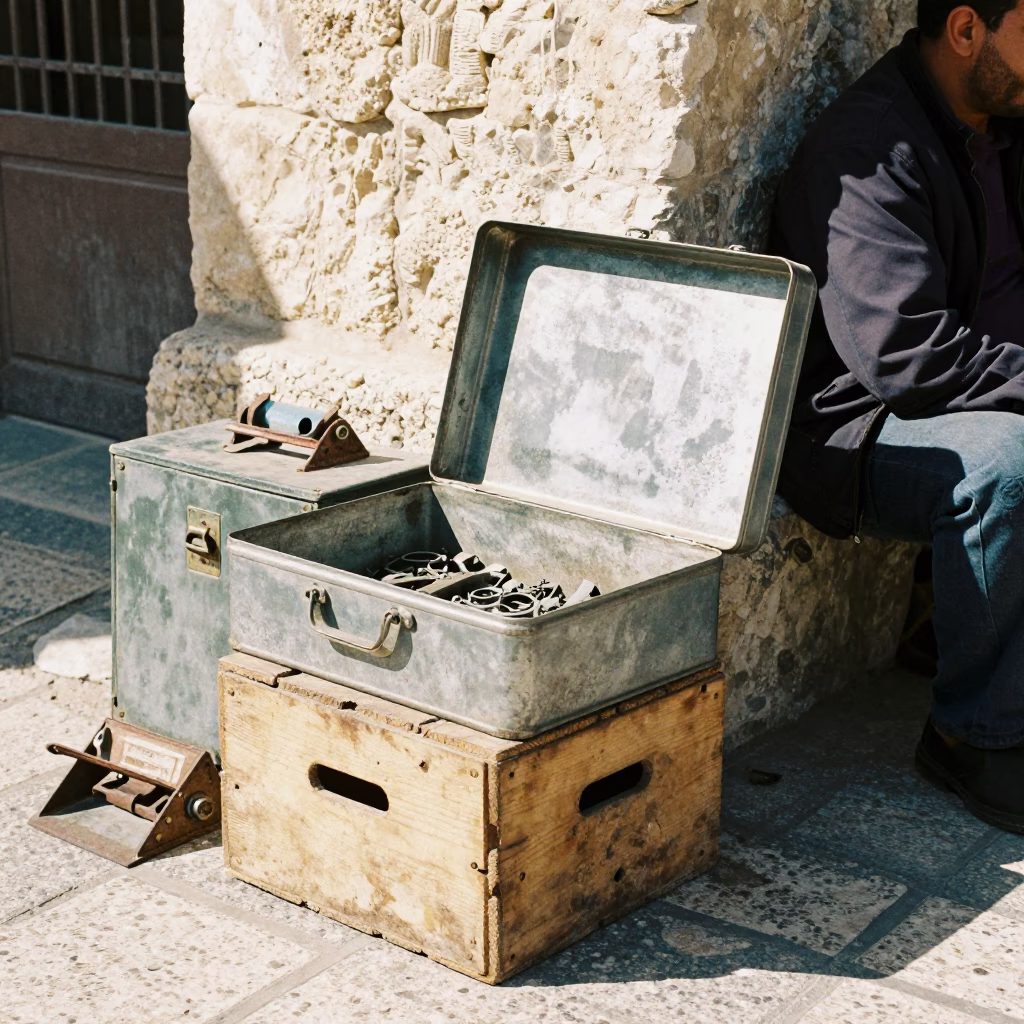 Street Corner in Amman at Bright Midmorning Light in in Amman, Jordan