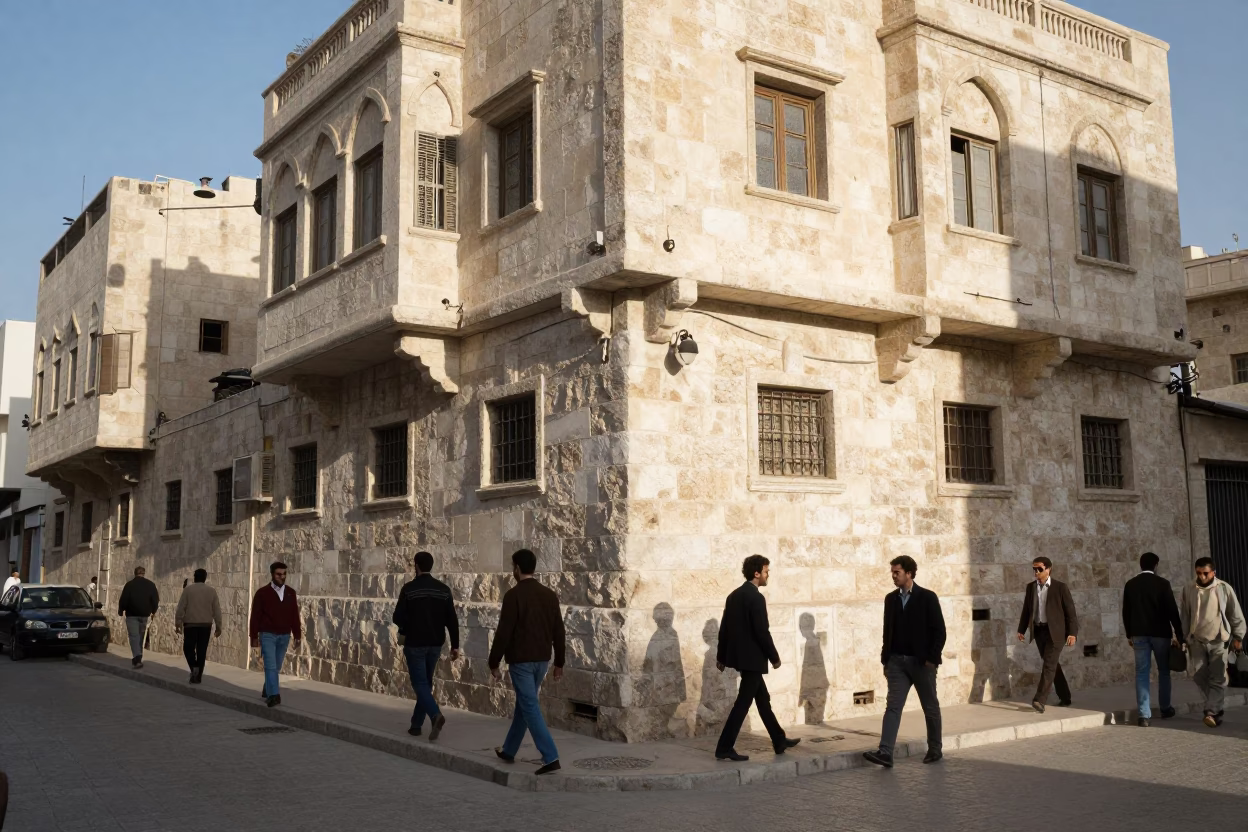 Street Corner in Amman at The Early Afternoon Light in in Amman, Jordan