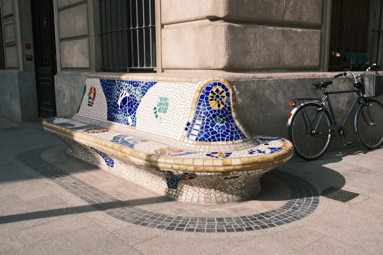 Street Corner in Barcelona in in Barcelona, Spain