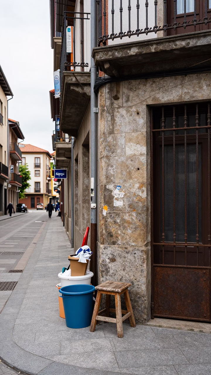 Street Corner in Bilbao in in Bilbao, Spain