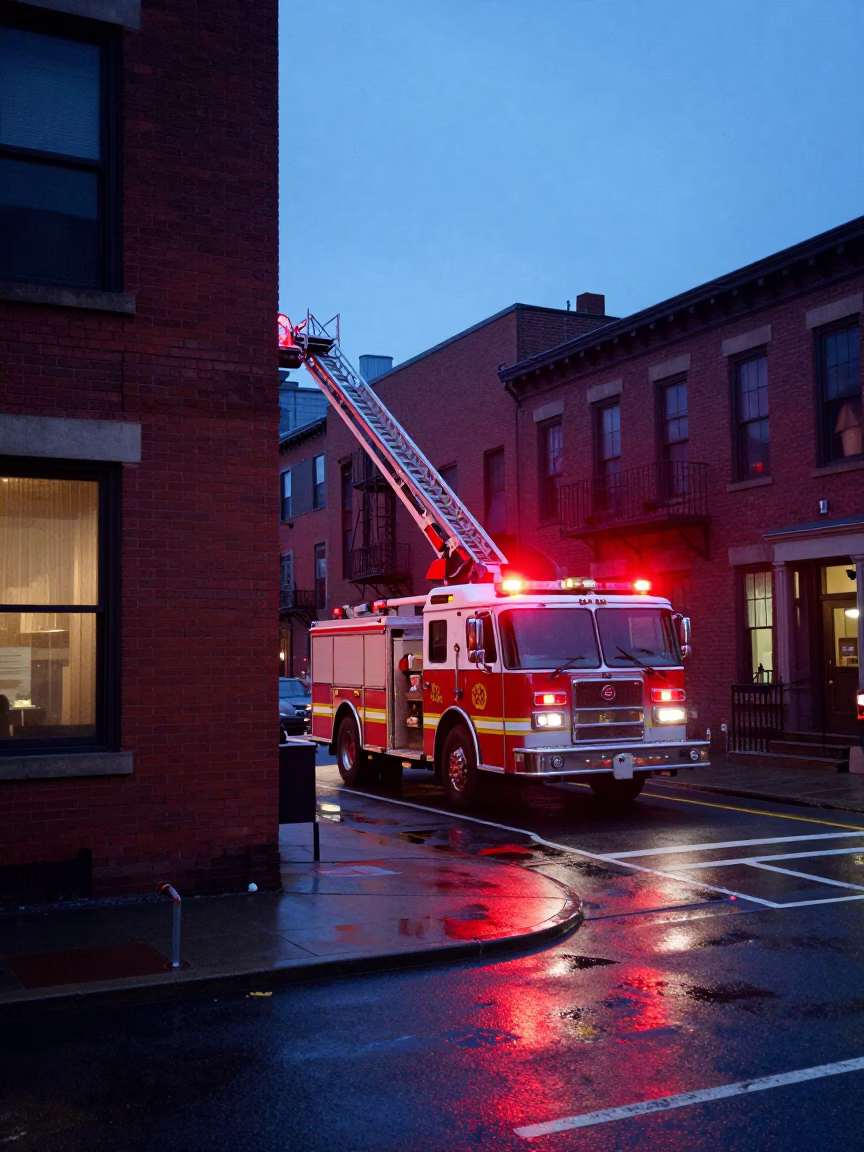 Street Corner in Boston at Blue Hour in in Boston, Massachusetts, United States