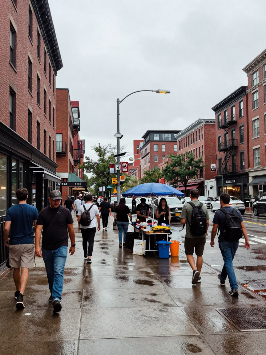 Street Corner in Boston at Midday Light in in Boston, Massachusetts, United States