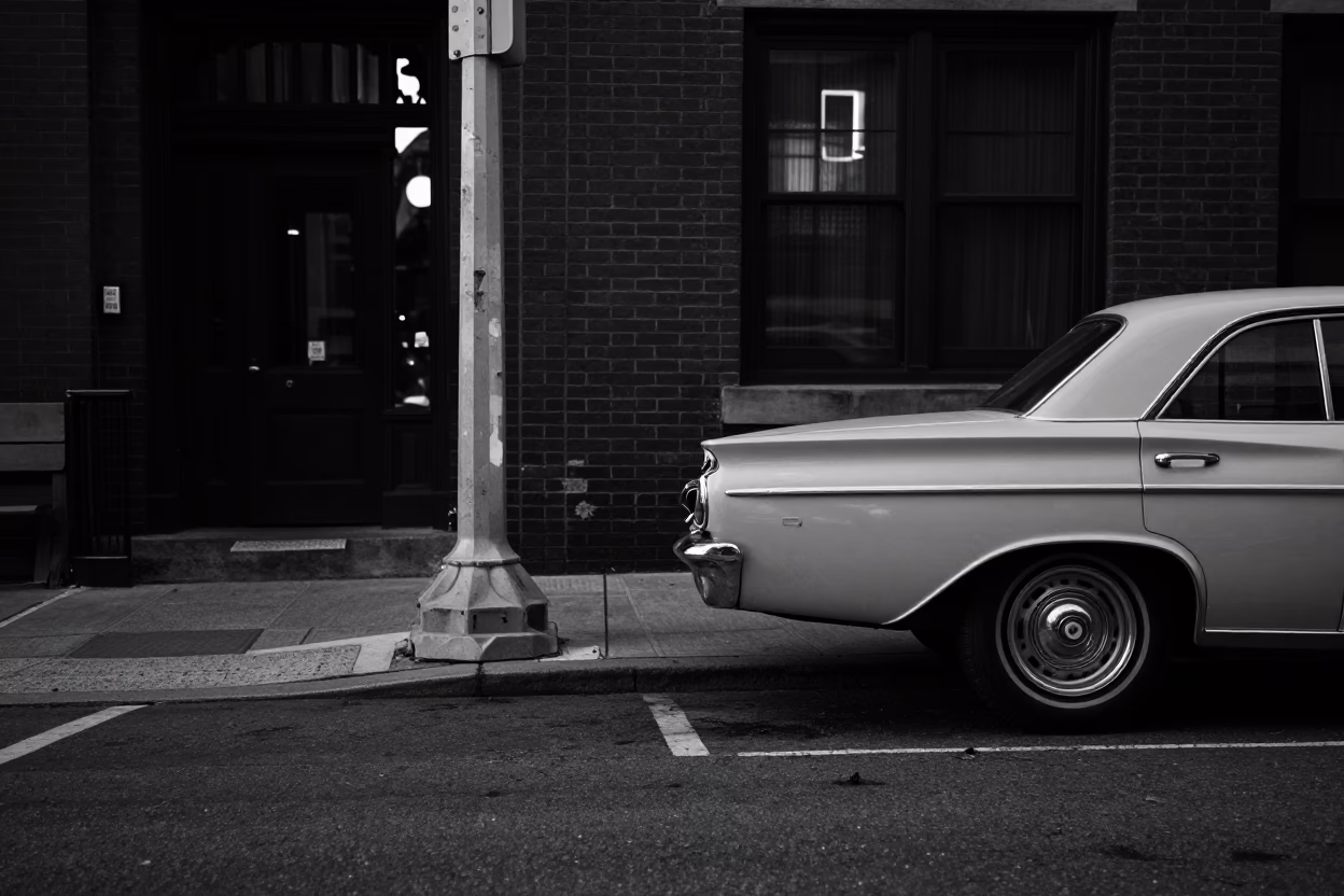 Street Corner in Boston at The Predawn Darkness Light in in Boston, Massachusetts, United States