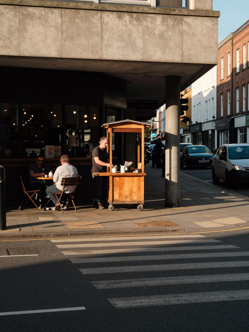 Street Corner in Bristol at The Early Afternoon Light in in Bristol, United Kingdom