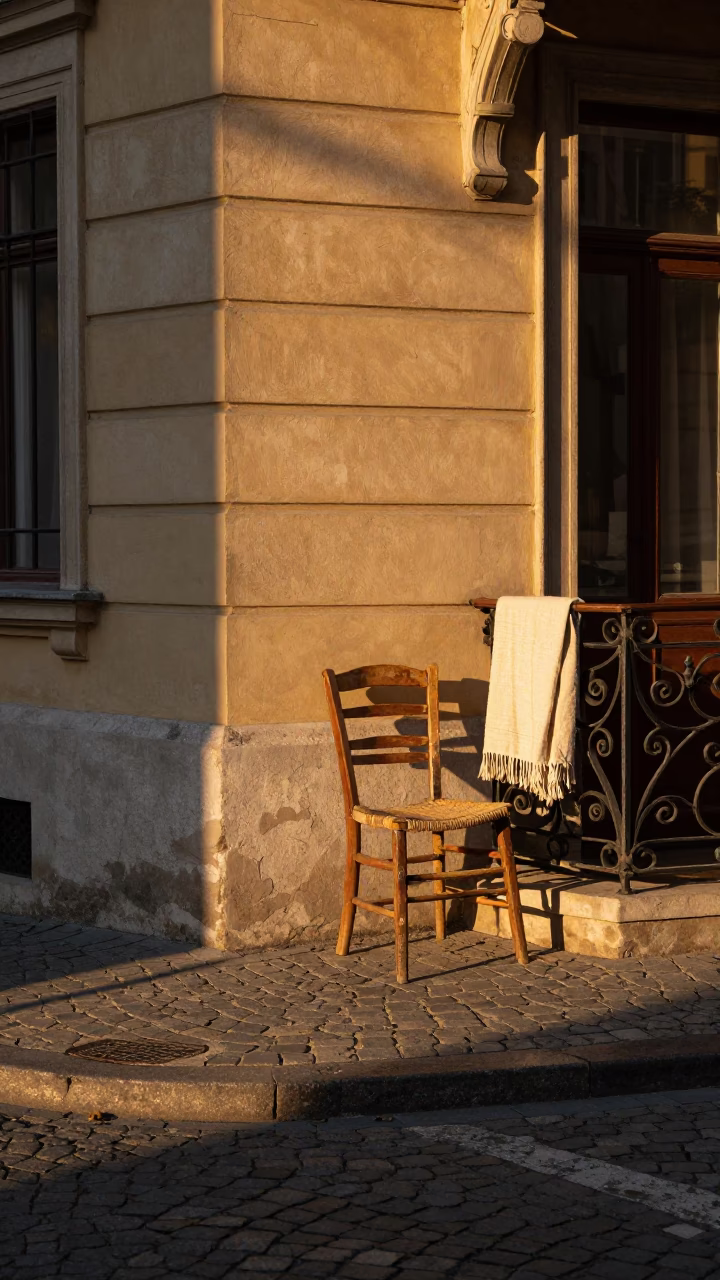 Street Corner in Budapest at Honeyed Evening Light in in Budapest, Hungary