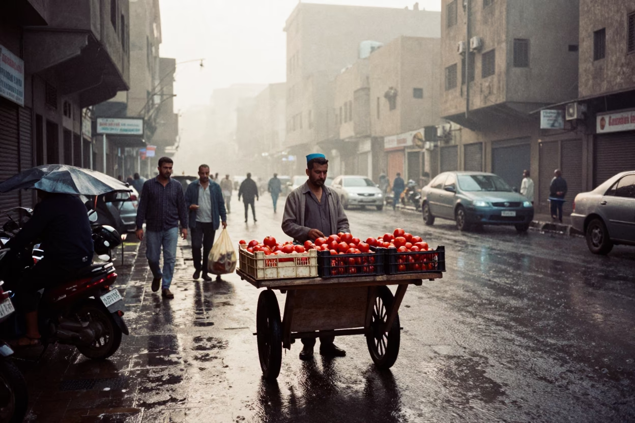 Street Corner in Cairo at First Light in in Cairo, Egypt