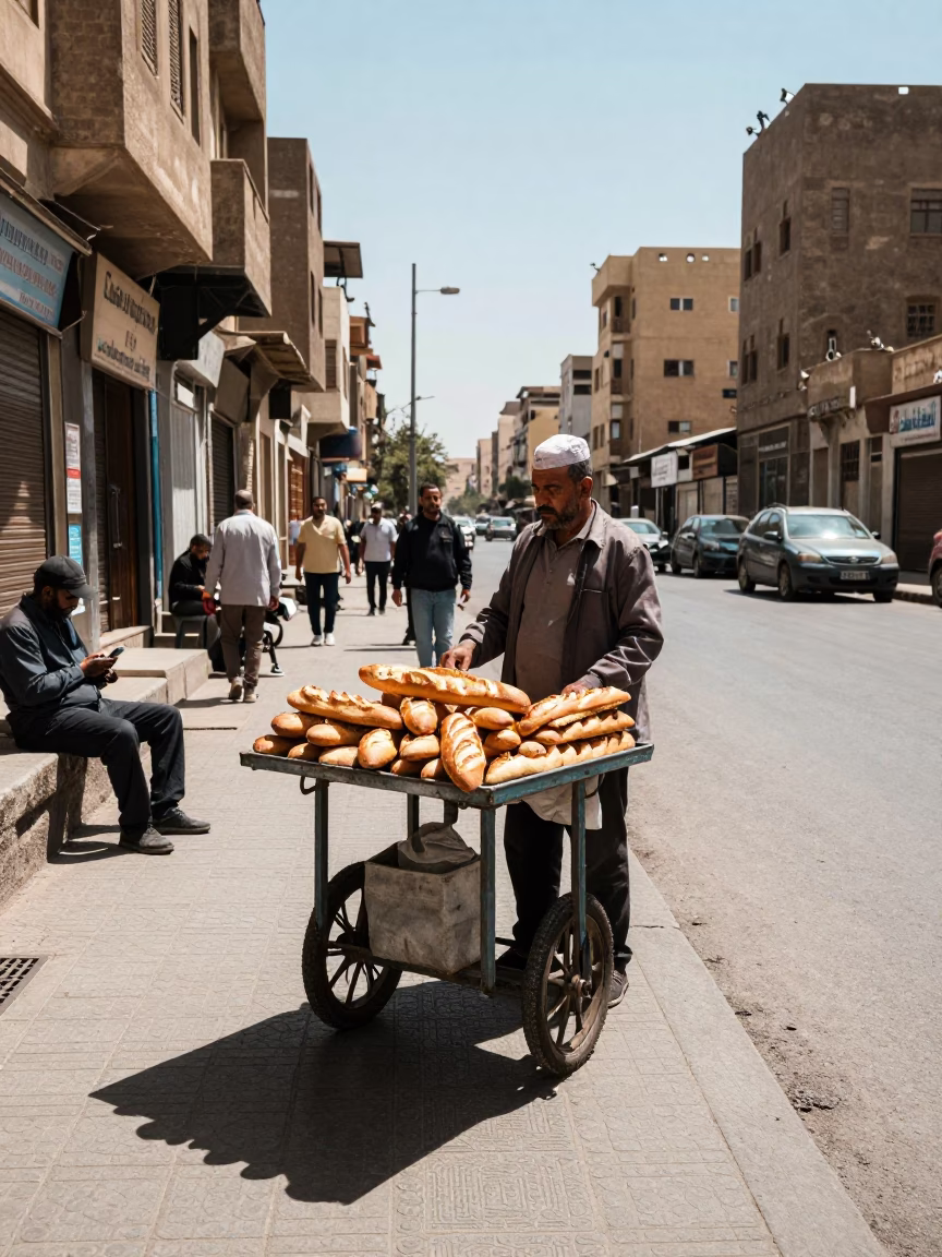 Street Corner in Cairo at Midday Light in in Cairo, Egypt