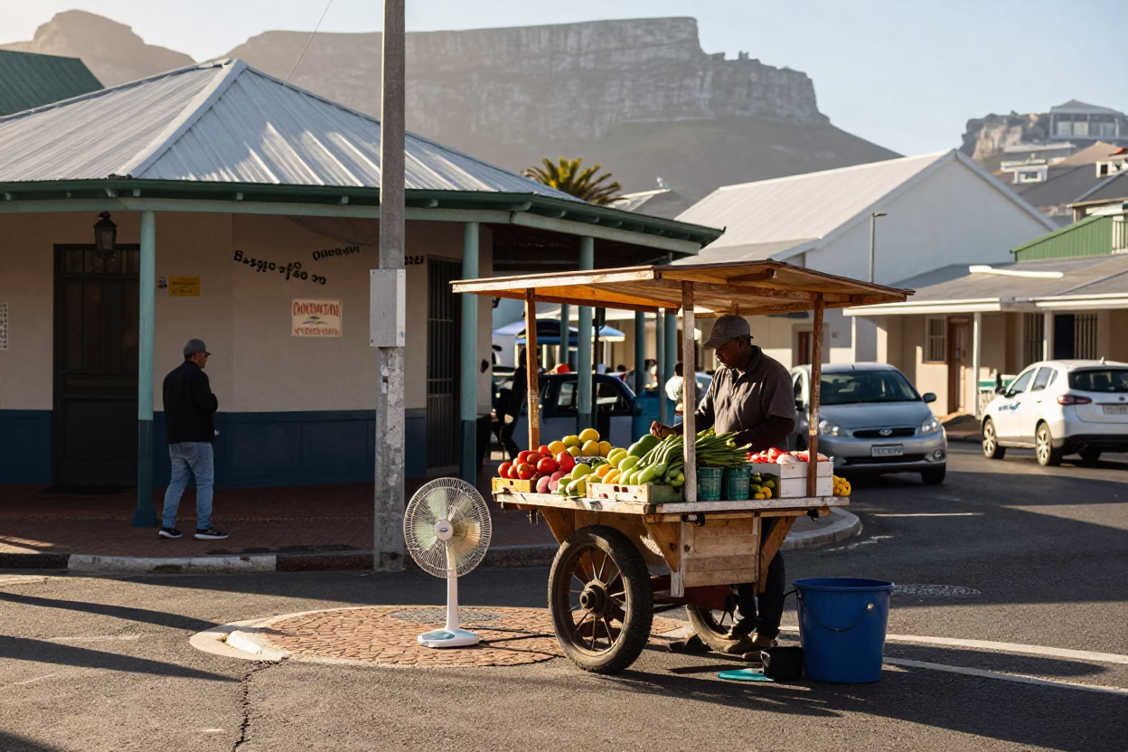 Street Corner in Cape Town at The Early Afternoon Light in in Cape Town, South Africa