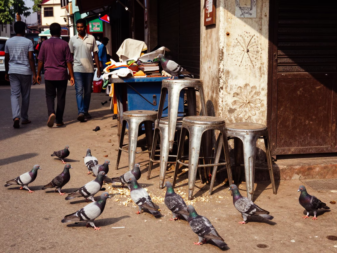 Street Corner in Chennai at Afternoon Light in in Chennai, India