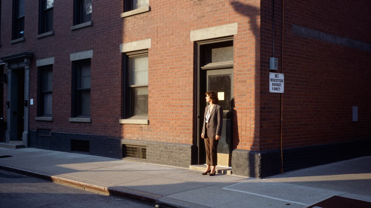 Street Corner in Chicago at As First Light Reaches The Scene in in Chicago, Illinois, United States