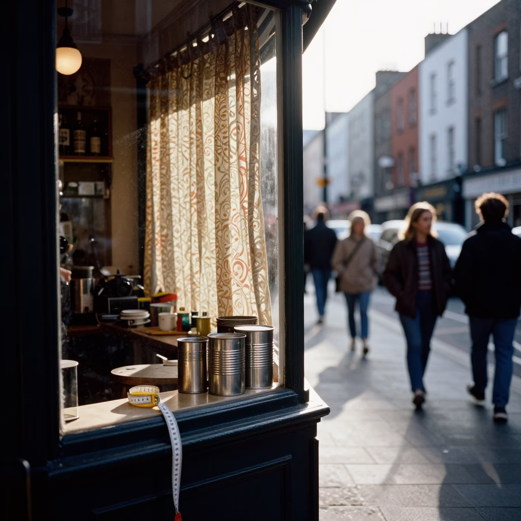 Street Corner in Dublin at The Early Afternoon Light in in Dublin, Ireland