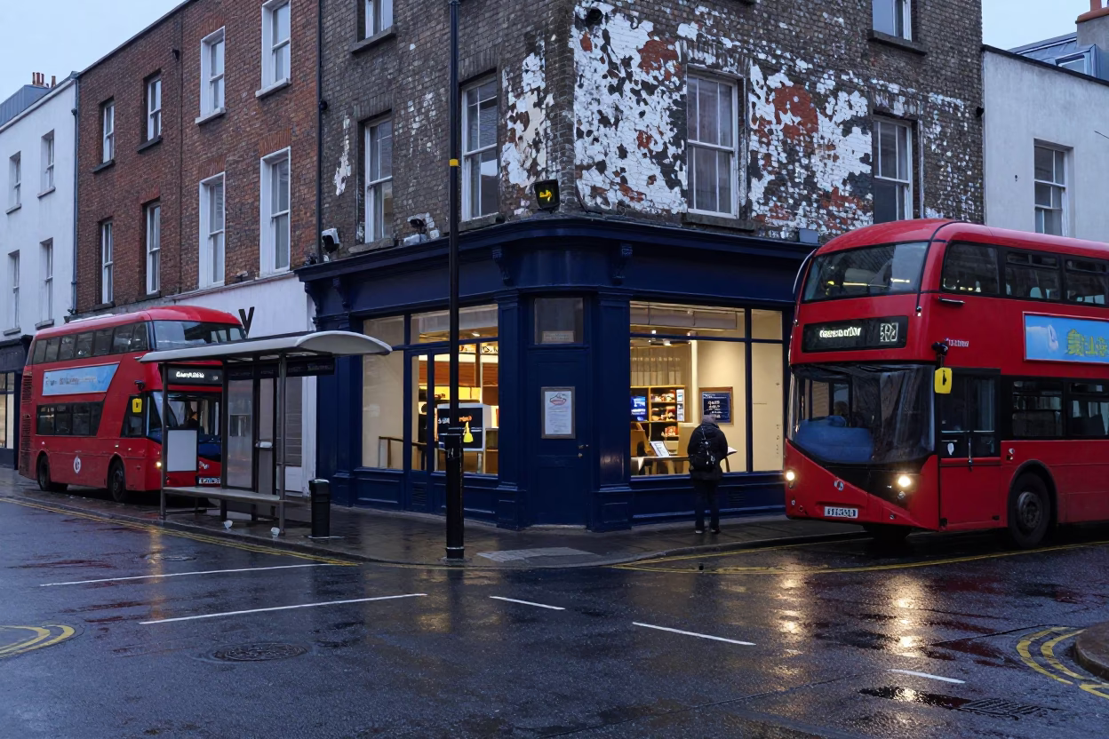 Street Corner in Dublin in in Dublin, Ireland