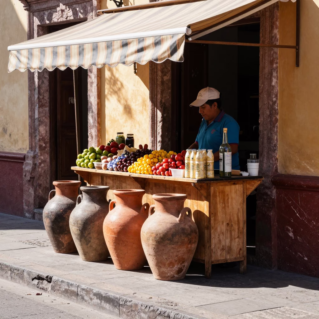 Street Corner in Guadalajara at Afternoon Light in in Guadalajara, Mexico