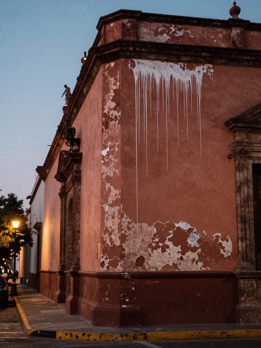 Street Corner in Guadalajara at As City Lights Begin To Glow in in Guadalajara, Mexico