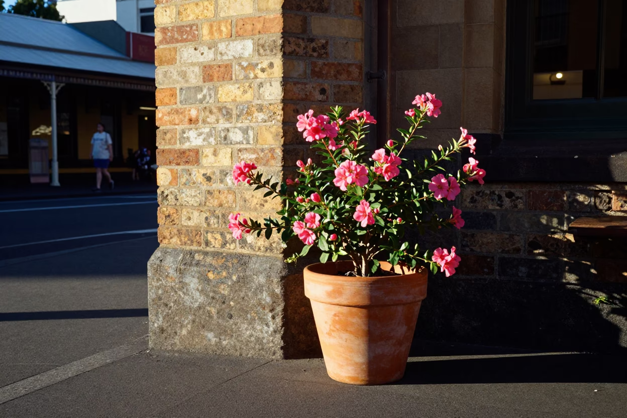 Street Corner in Hobart at The Late Morning Light in in Hobart, Tasmania, Australia