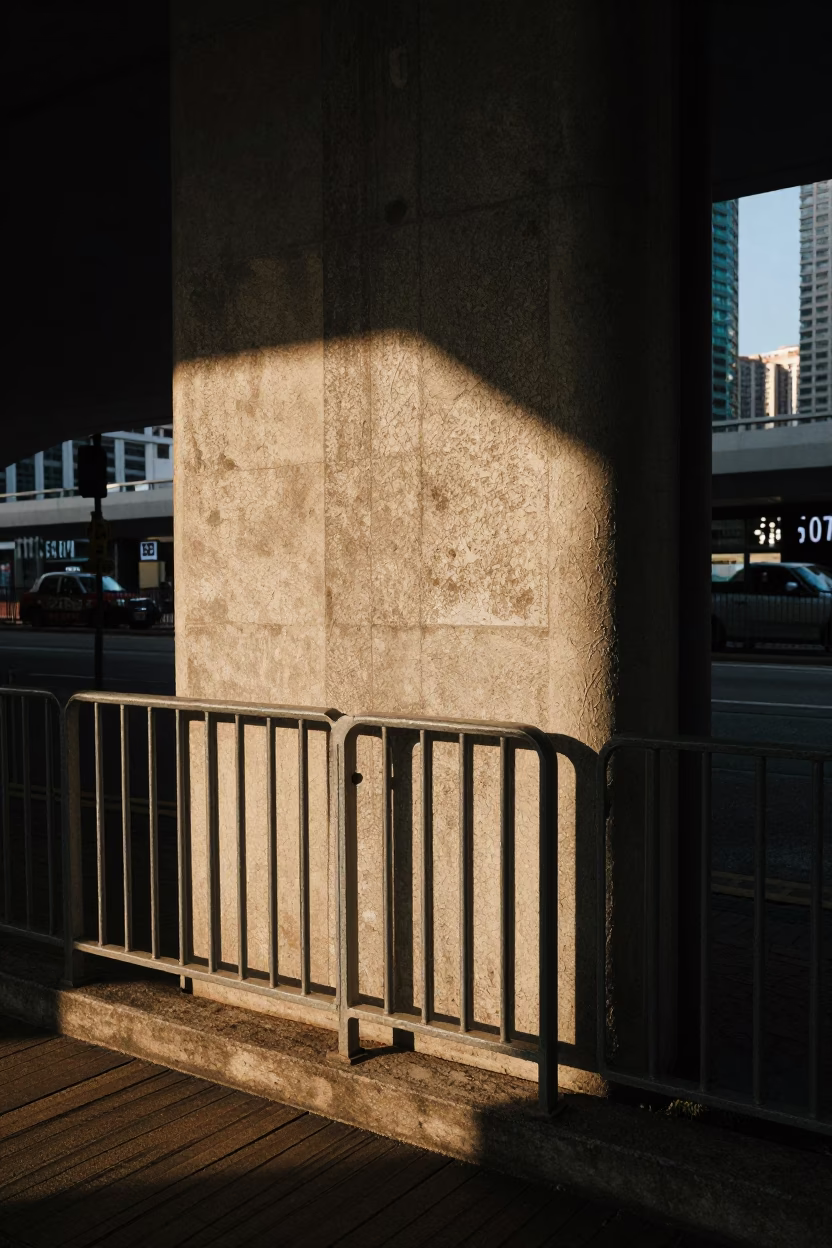 Street Corner in Hong Kong at The Late Afternoon Light in in Hong Kong, Hong Kong