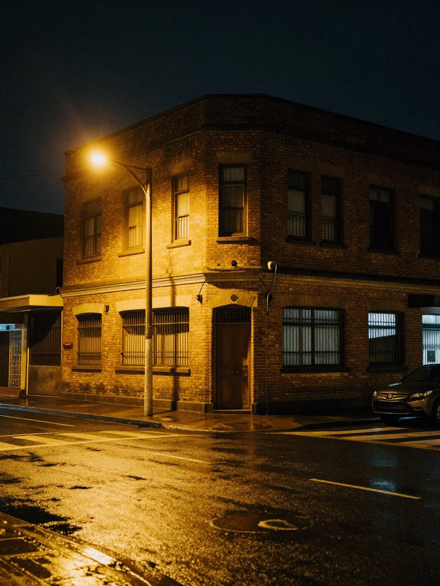 Street Corner in Johannesburg at Deep In The Night Light in in Johannesburg, South Africa