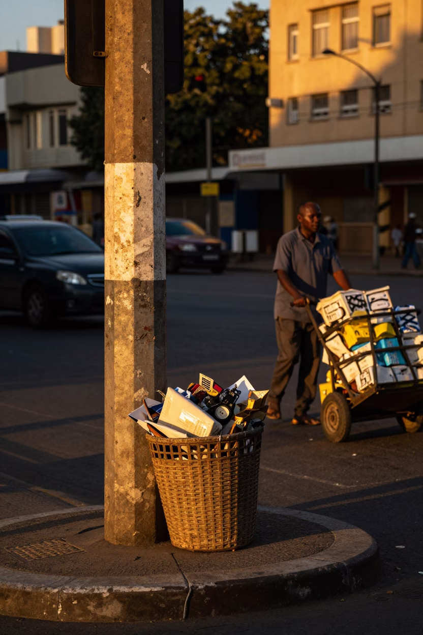 Street Corner in Johannesburg at Sunset Light in in Johannesburg, South Africa