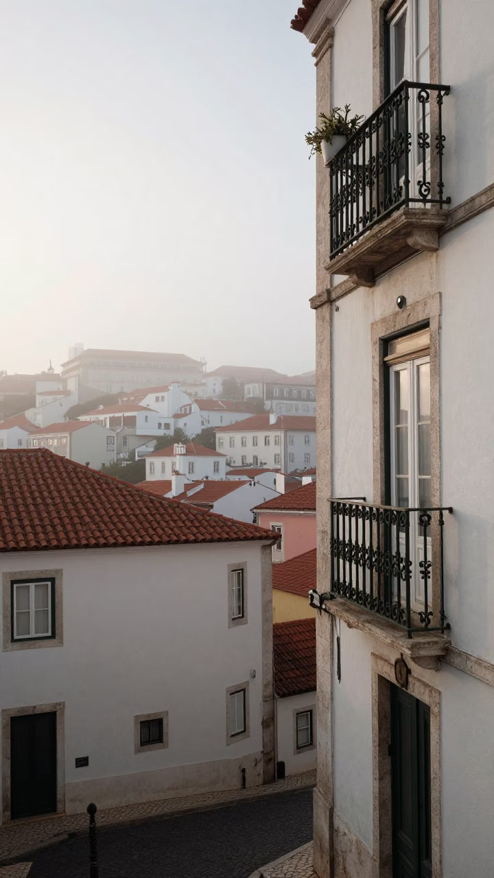 Street Corner in Lisbon in in Lisbon, Portugal