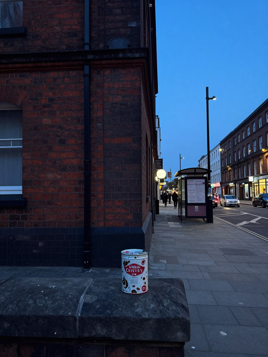 Street Corner in Liverpool at Blue Hour in in Liverpool, United Kingdom