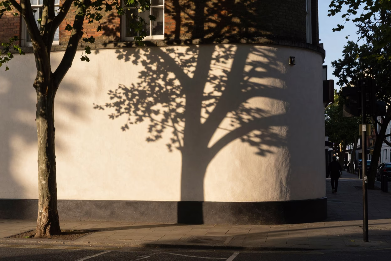 Street Corner in Liverpool at Clear Late-afternoon Light in in Liverpool, United Kingdom