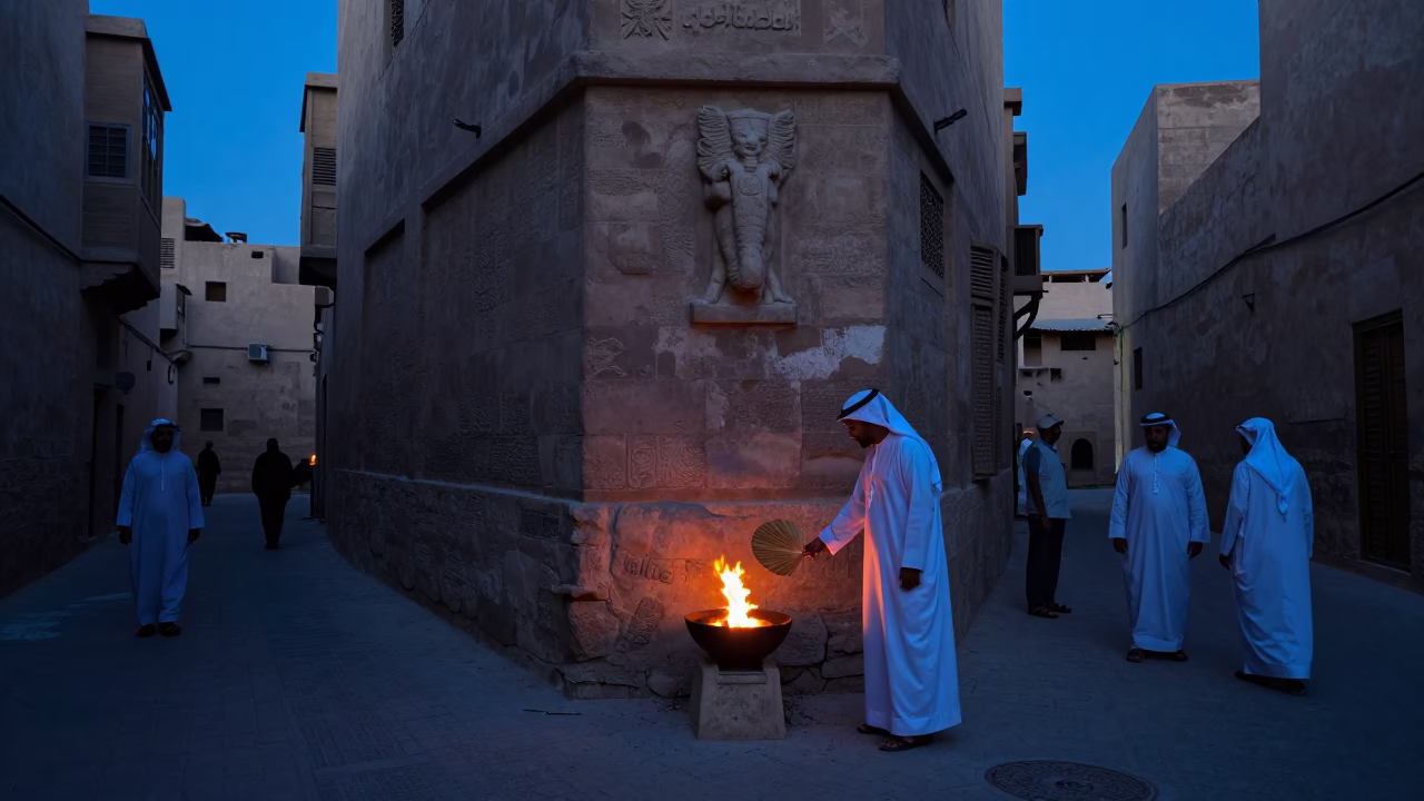 Street Corner in Luxor at Blue Hour in in Luxor, Egypt