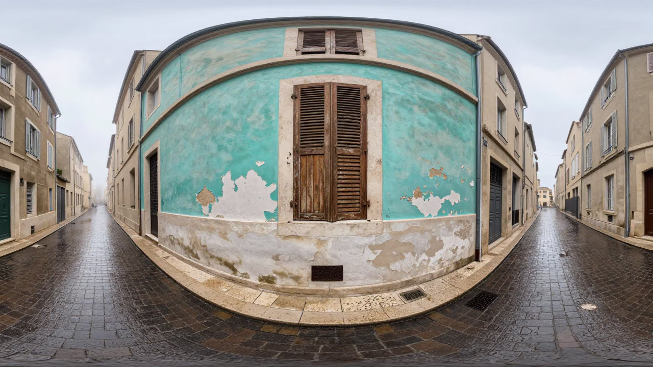 Street Corner in Marseille at First Light in in Marseille, France